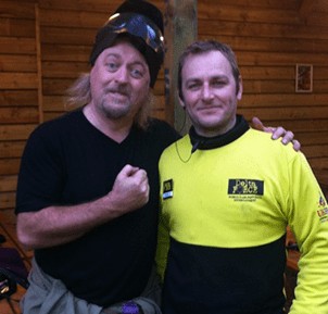 Bill Bailey paintballing at Delta Force
