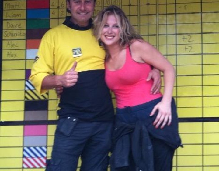 Gemma Bissix paintballing at Delta Force