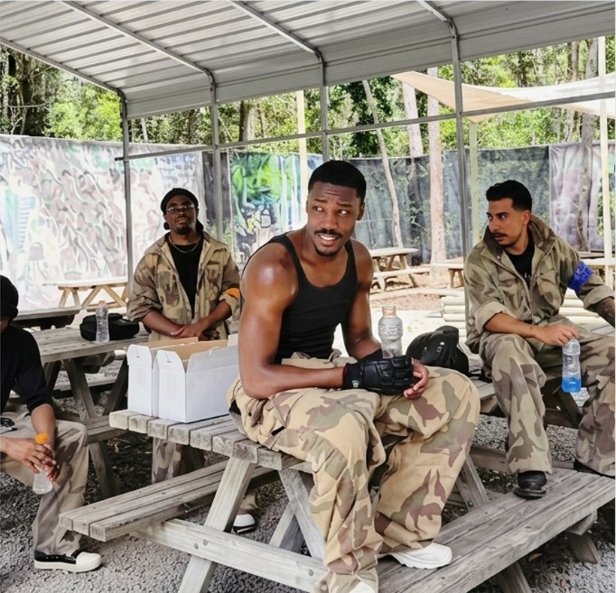 Giveon paintballing at Delta Force