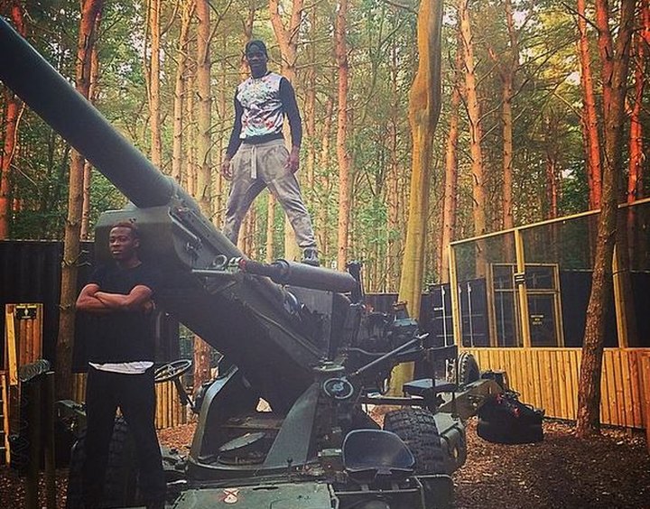 Mario Balotelli paintballing at Delta Force