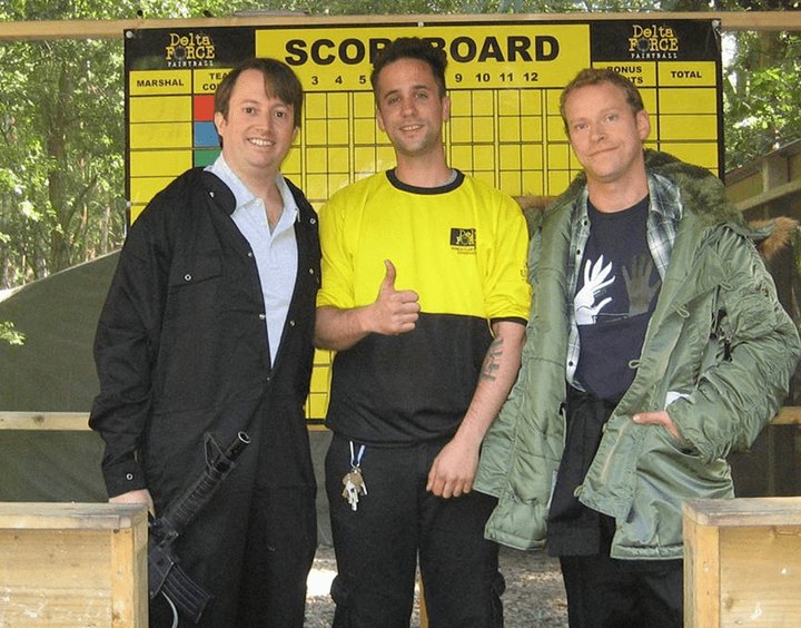 Peep Show paintballing at Delta Force