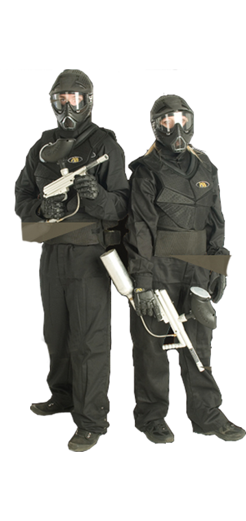 Male And Female Pair In Black Delta Force Kit