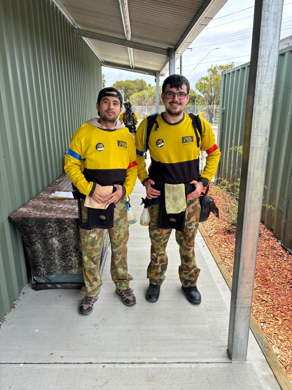 Paintball team member preparing for a game day