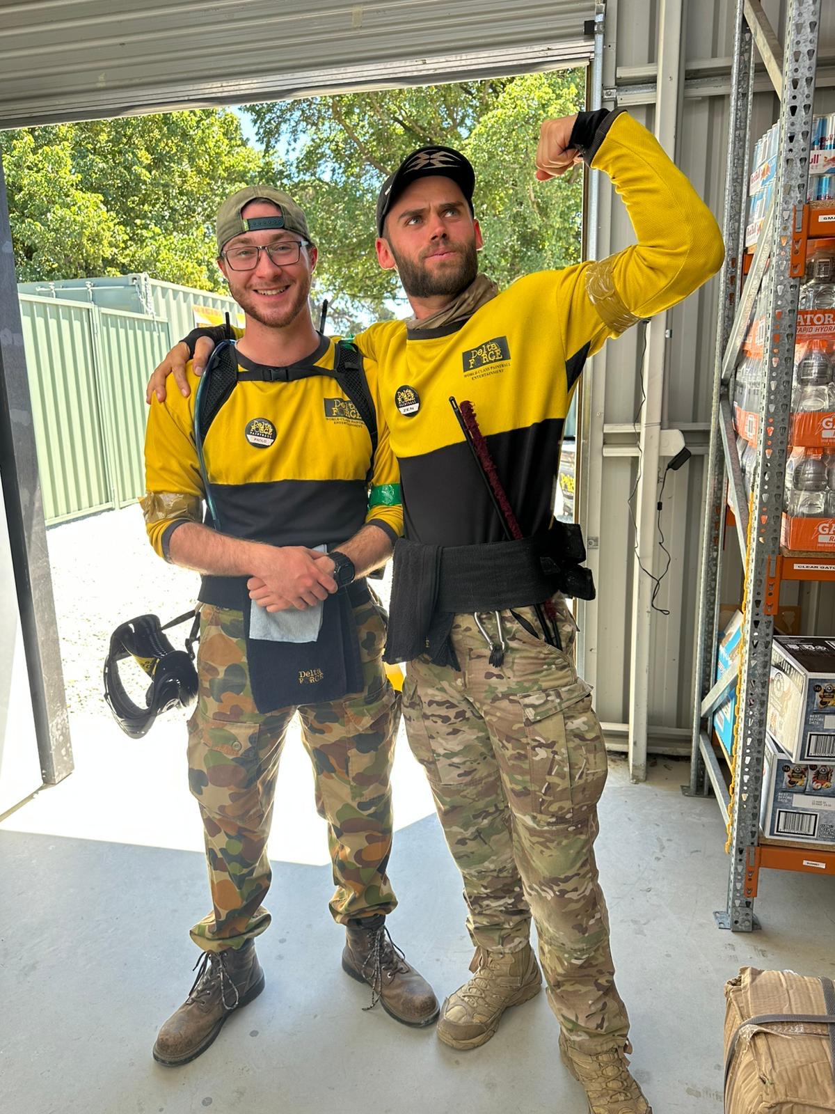 Delta Force Paintball team member on site