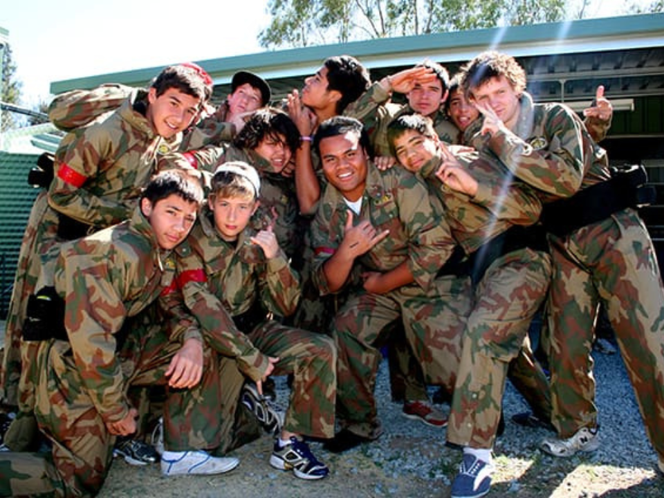 Scouts paintballing as a youth group activity