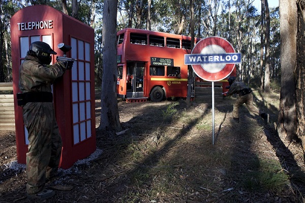 Castle-style London Apocalypse paintball building