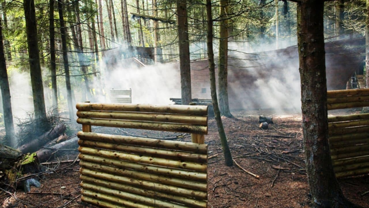 Paintball shipwreck arena cover and woodland