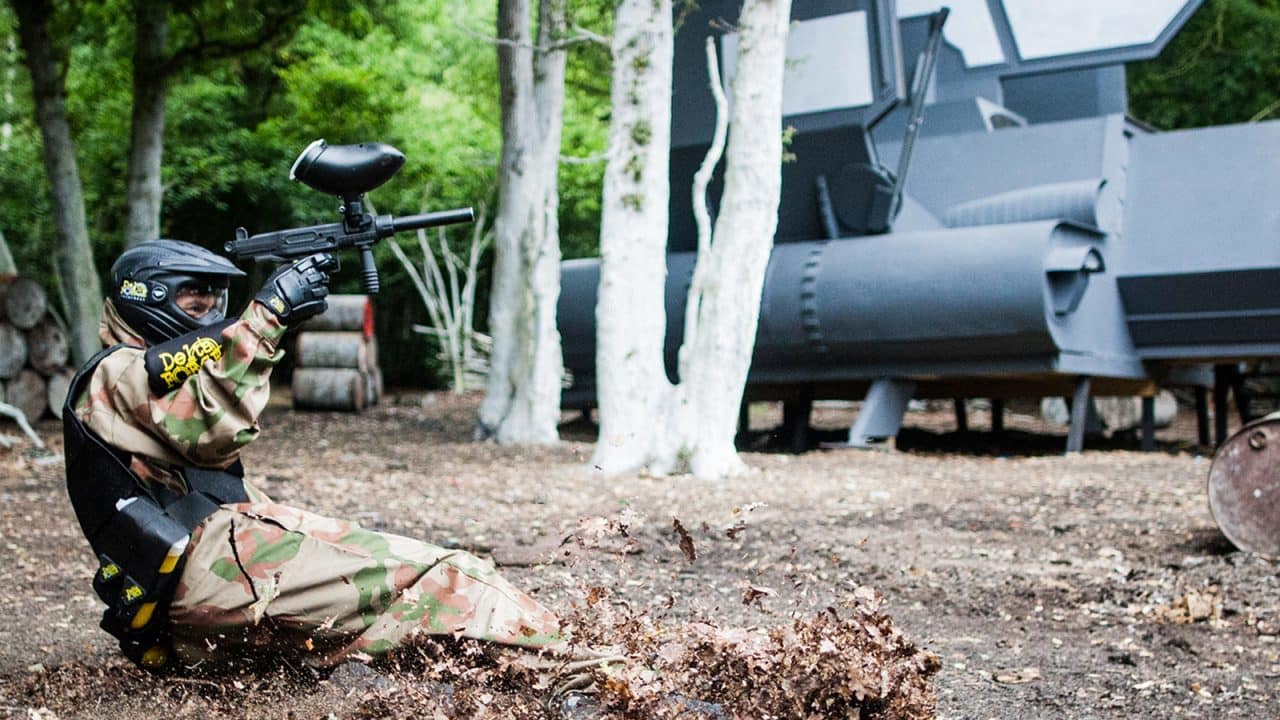 Futuristic Space Warz paintball barricades