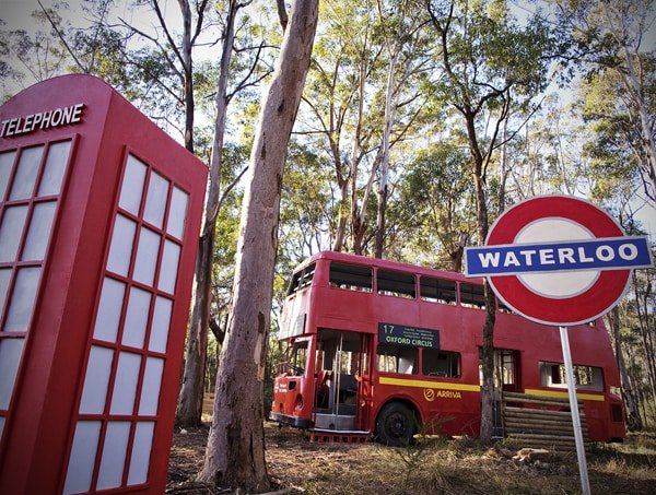 Double Decker Bus And Waterloo Sign London Apocalypse