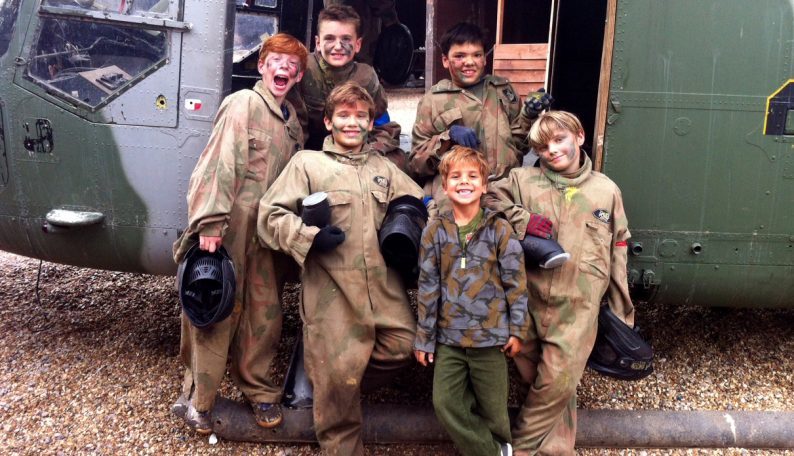 Happy Boys In Delta Force Paintball Uniform