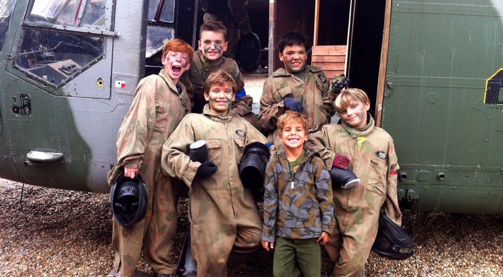 Happy Boys In Delta Force Paintball Uniform
