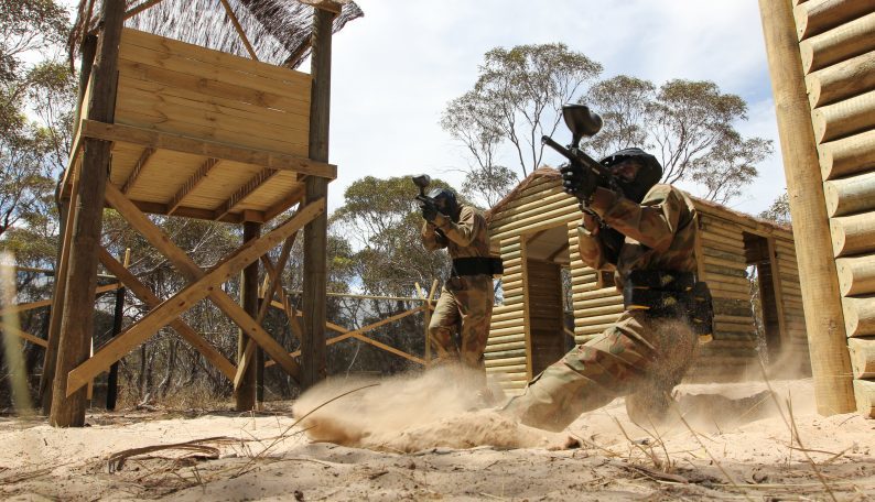 Two Paintball Players At Vietcong Village Game Zone