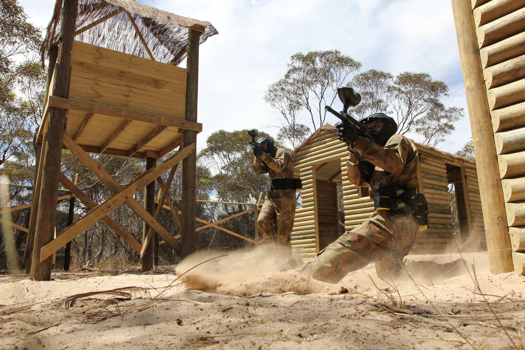 Two Paintball Players At Vietcong Village Game Zone