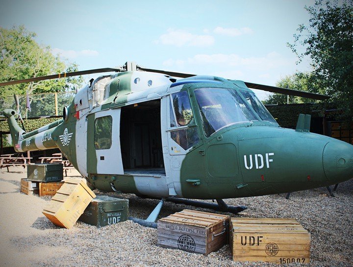 Side Of Military Helcopter At Black Hawk Down Game Zone