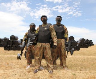 Paintball Players In Kit Speedball Arena