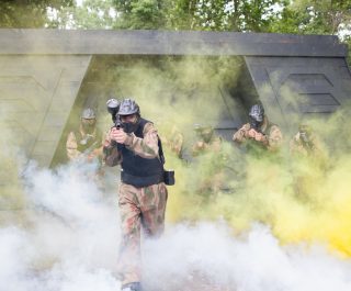 Delta Force Players Surrounded By Smoke At Space Warz