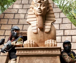 Delta Force Paintball Players Use Pharaoh As Cover