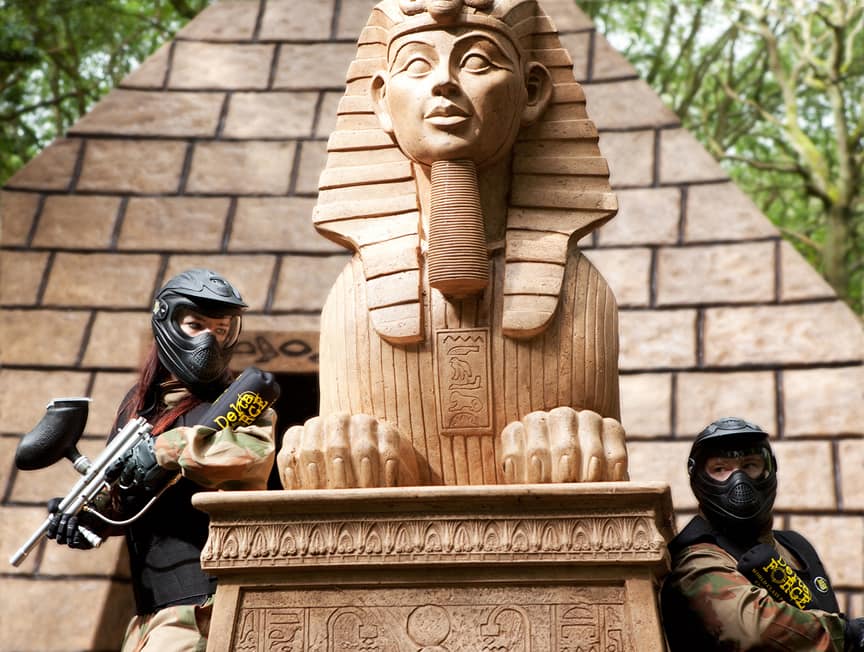 Delta Force Paintball Players Use Pharaoh As Cover