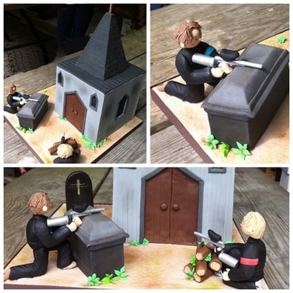 The Crypt paintball birthday cake