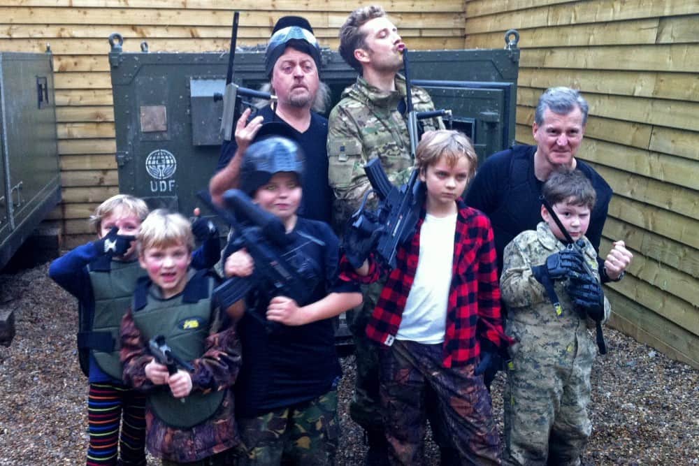 Bill Bailey and family at base camp