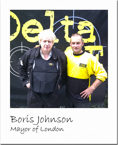 Boris Johnson at Delta Force Paintball