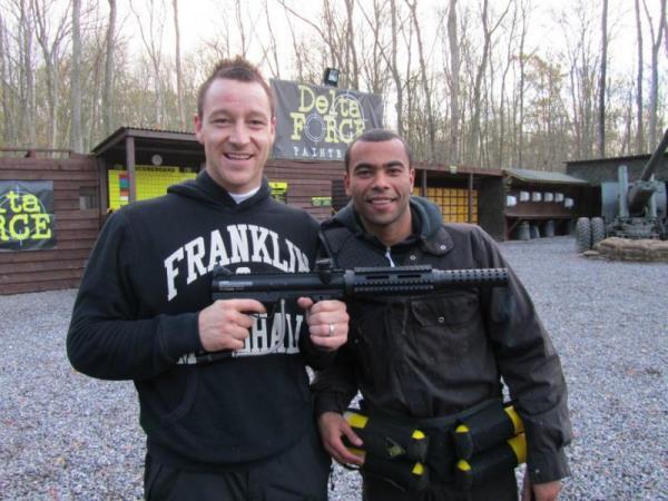 John Terry and Ashley Cole with M16