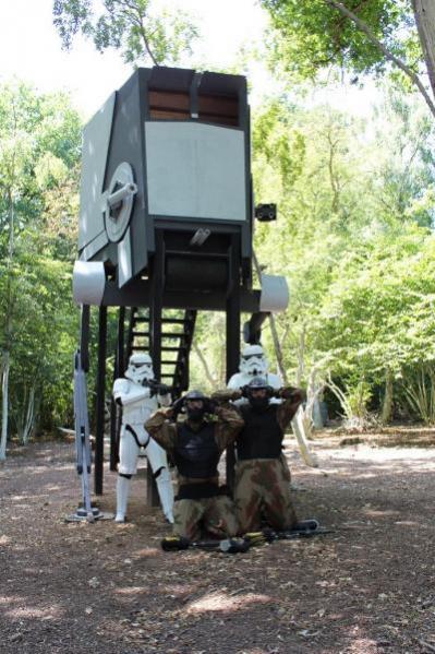 Stormtroopers hold two players captive at gunpoint