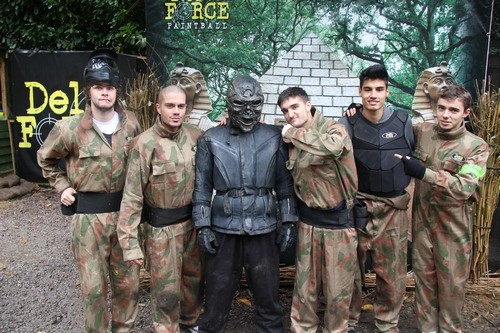 The Wanted pose with the Terminator