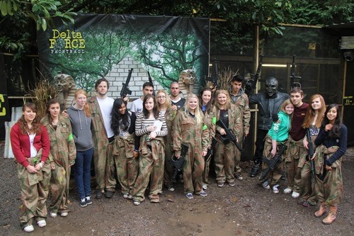 The Wanted and friends pose with the Terminator