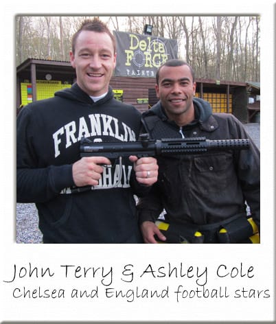 John Terry and Ashley Cole with Paintball Gun