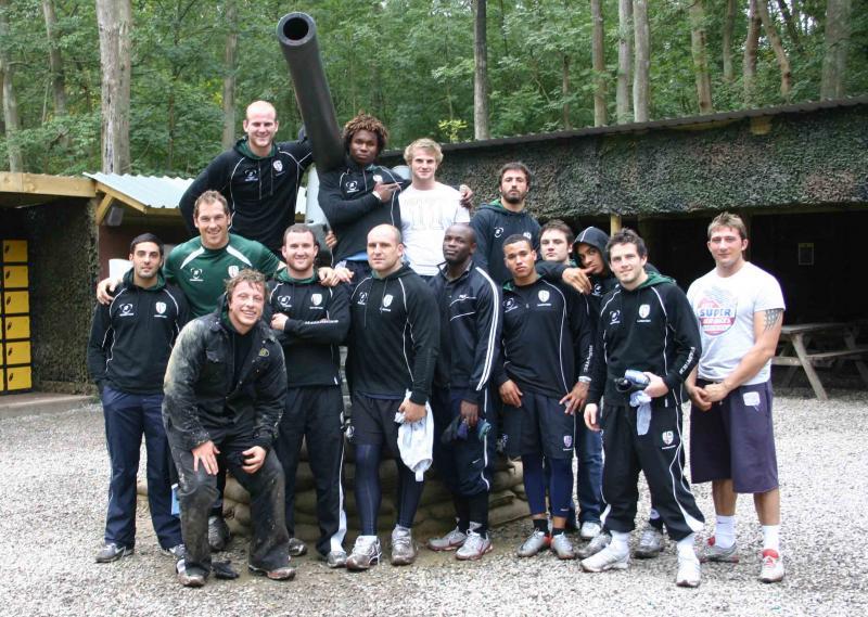 London Irish rugby team pose at base camp