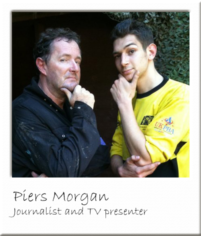 Piers Morgan Posing with Paintball Marshal