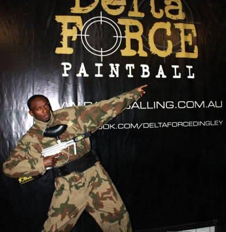 Usain Bolt at Delta Force Paintball