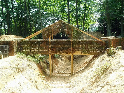 Paintball game zone bridge