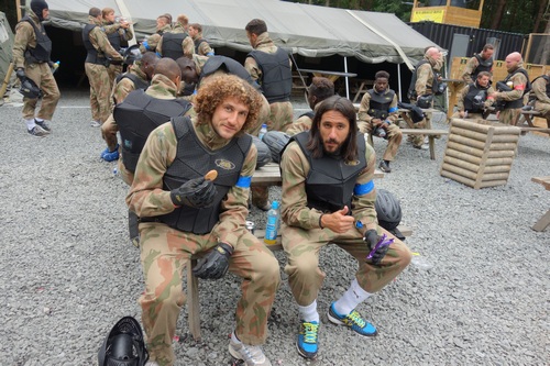 Newcastle players eat at base camp