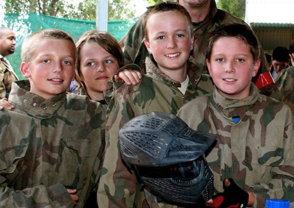 Kids smiling together at Exeter base camp