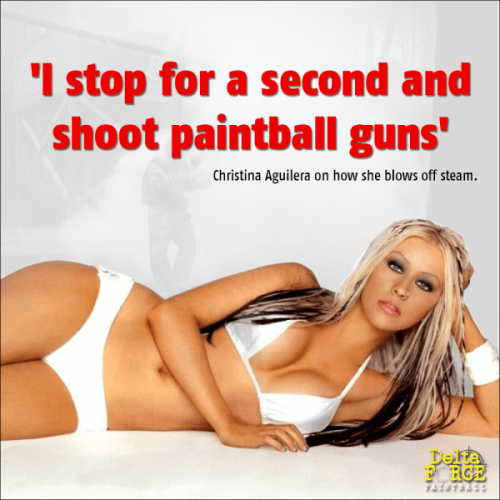 Christina Aguilera shares paintball secrets