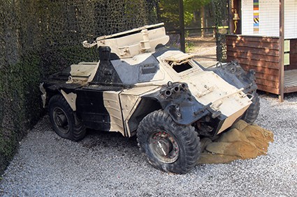 Daimler Ferret military truck at Paintball Reading centre