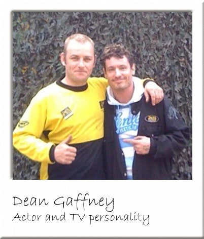 Dean Gaffney Posing With Paintball Centre Manager