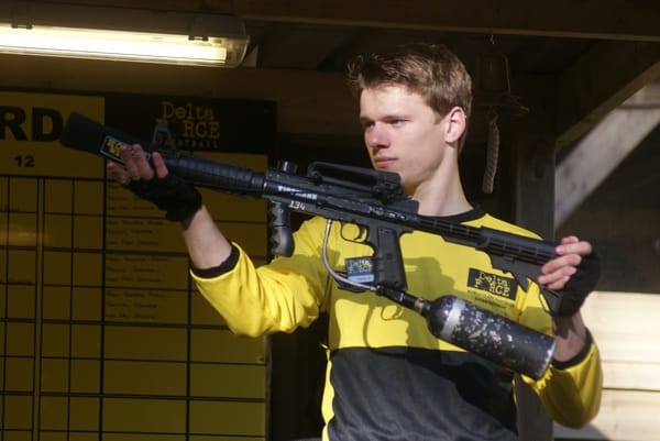 Marshal Presenting M16 Paintball Gun