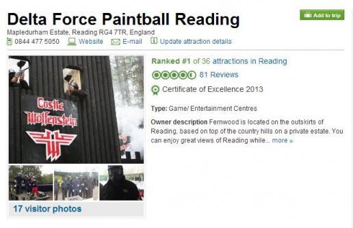 Delta Force Reading paintball centre top attraction on TripAdvisor