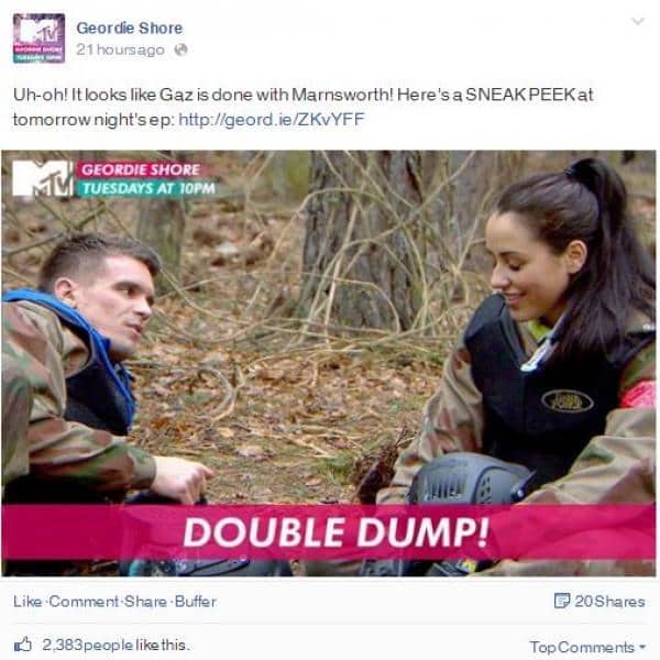 MTV 'Geordie Shore' at Delta Force Facebook post