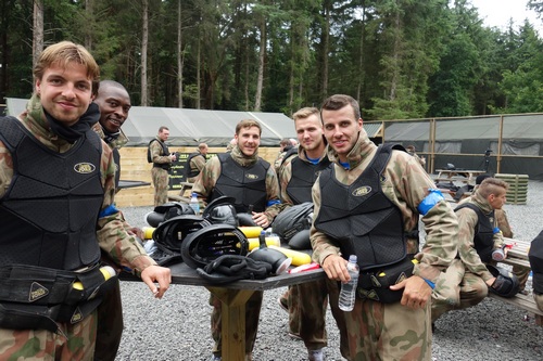 Newcastle players at base camp