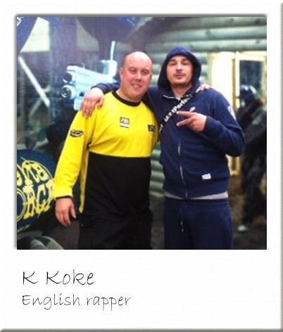 K Koke - English rapper Posing with Paintball Marshal