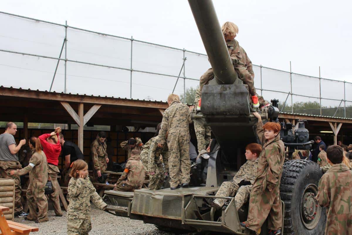 Kids in the Paintball Basecamp