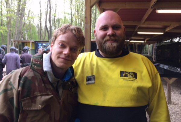 Alfie Allen Poses In Delta Force Kit With Staff