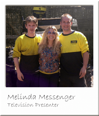 Melinda Messenger with Paintball Marshals