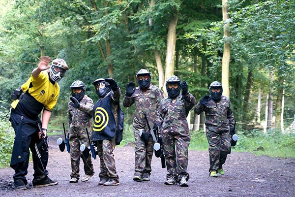 Paintball Marshal and Kids Wave at Camera