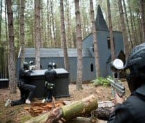 Player takes aim at the Crypt's church