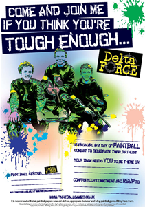 Paintball invitation - 'tough enough'